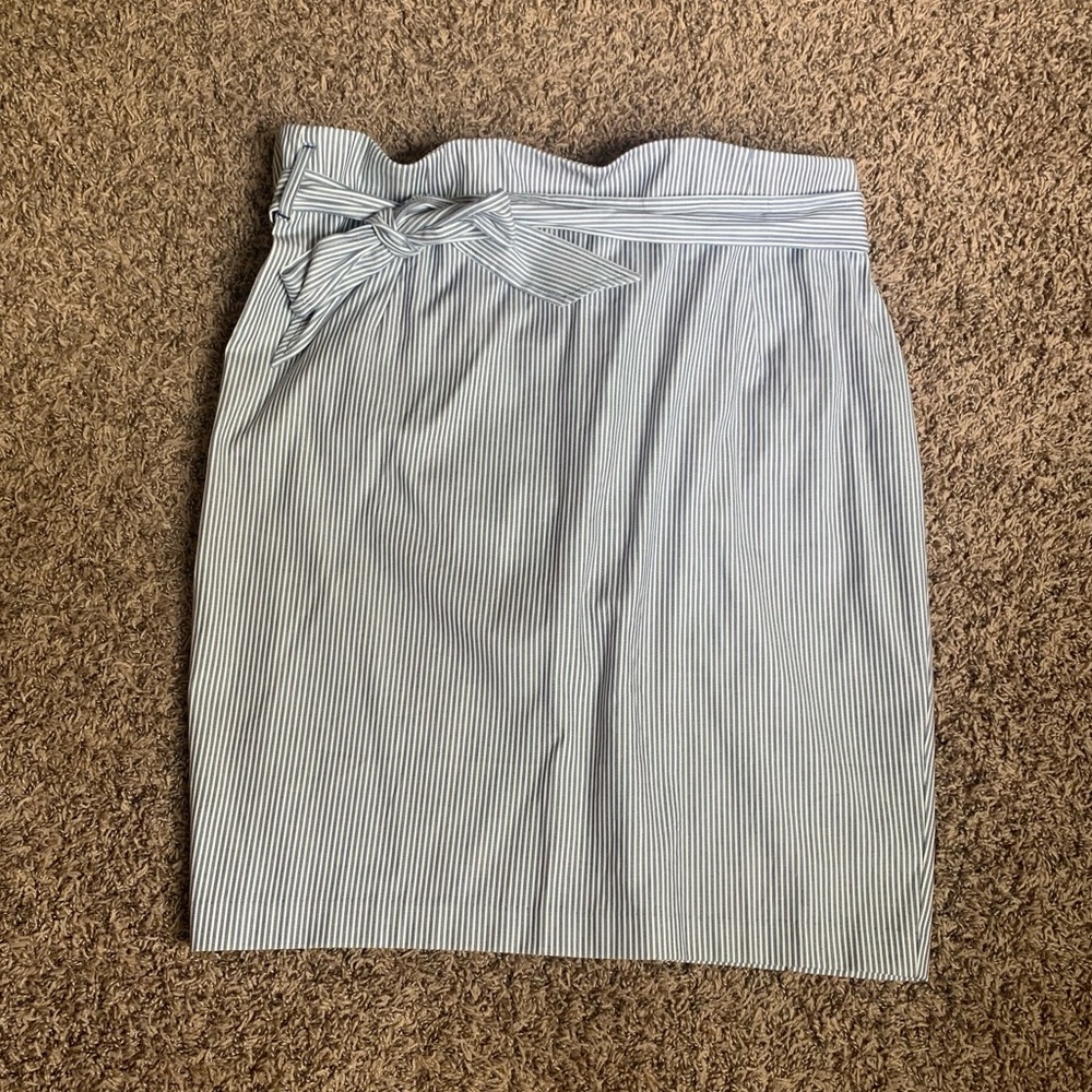 Striped Pencil Skirt with Waist Bow Tie NWT